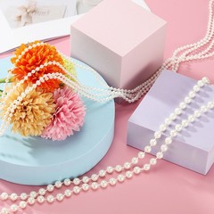5.5 Yards Pearl Beads Garland, 5mm Faux Pearl Ribbon Pearls Chain String