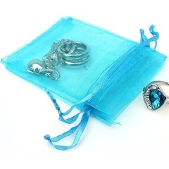 50 Pcs Gift Organza Bags with 4×6 inch 1 Count (Pack of 50) Aqua Blue