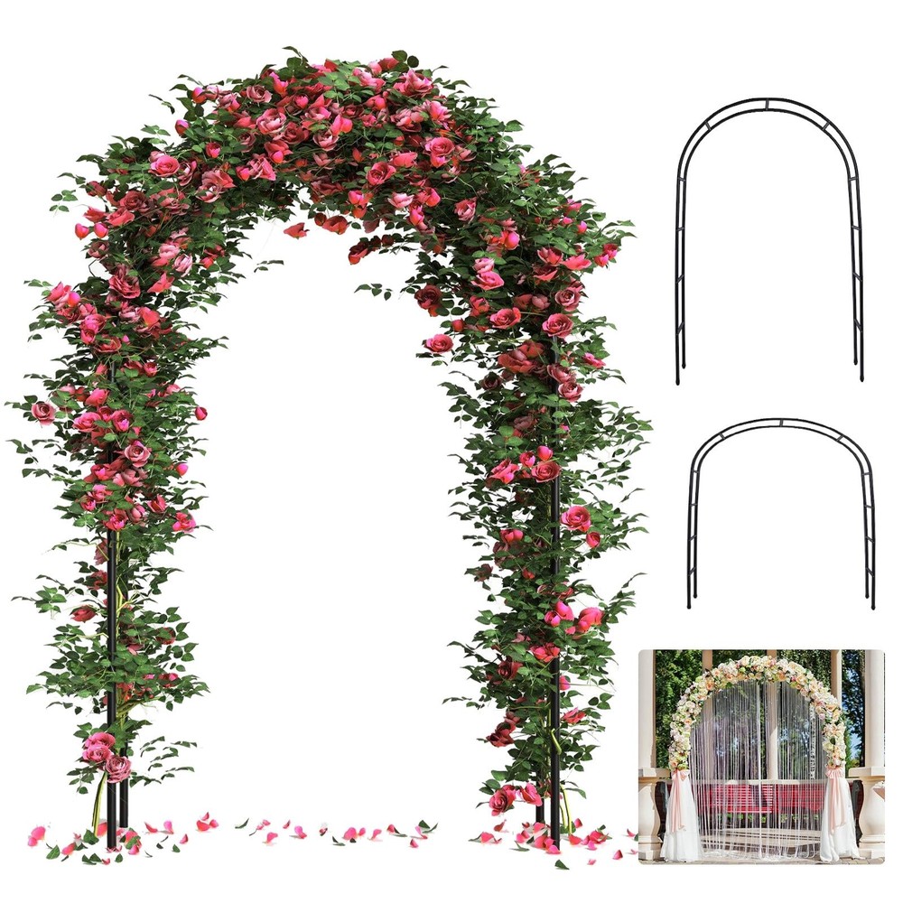Thickened 0.7mm Tube Garden Arch Trellis, 4.6 * 7.8 or 6.4 * without base