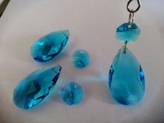12Pcs 38mm Sapphire Blue Teardrop Chandelier Crystal Prism Wedding Decoration