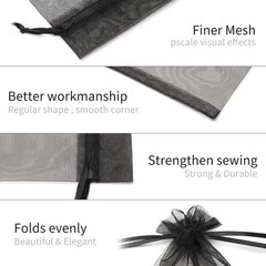 100× Golden Drawstring Organza Pouches Wedding Jewelry Candy Gift Bags 4″x6″ US