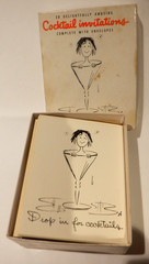 Vintage 1953 Complete Box Set of 20 STUDIO FIVE Cocktail Invitations & Envelopes