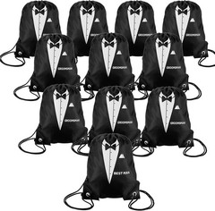 12 Pieces Groomsman Gift Bags for Wedding Include 1 Best Man and 11 Groomsman Pr