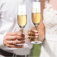 4 Pcs Wedding Cake Knife and Champagne Flutes Server Set For Bride