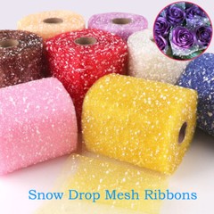 15m Long Snow Drop Mesh Flower Wrapping Ribbons Roll Florist Bouquet Decor