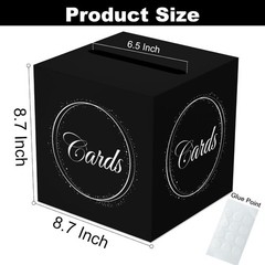 Black Silver Gift Card Box with Gold Foil Design for Graduations Birthdays