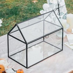 Black Glass Cards Box with lid for Wedding, Birthday, Party Reception – 10.2x…