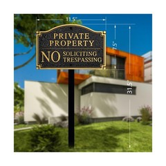 Private Property No Soliciting No Trespassing Statement Plaque,Solid Metal Ca…