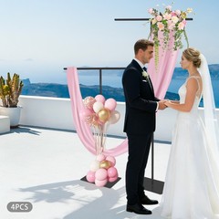 Black Wedding Backdrop Stands 4PCS 80-240cm Adjustable?Height Backdrop Stands