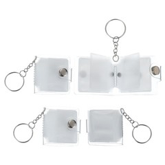 4Pcs Mini Photo Album Keychains 1.8 Inch PVC Picture Keychain Transparent