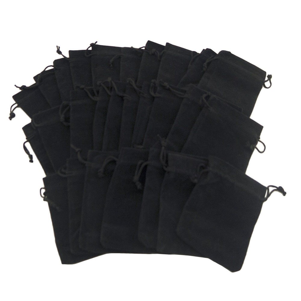 50 100 Black 3″x 4” 4″x6″ 5×7″ Jewelry Pouches Velvet Gift Bags Wedding Favors