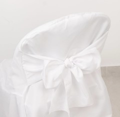 Uimoso 10PCS White Bow Folding Chair Cover for Birthday, Wedding Party, Dining