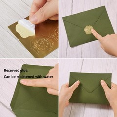 50 Pack A7 Colorful 5×7 Envelopes V Flap 5.24 x 7.24 inches, Olive Green
