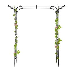 Metal Garden Arch 7 FT Garden Arbor for Climbing Plant Outdoor Wedding Black