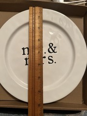 Mud Pie Mr & Mrs Cake Plate 5 Pc Set Wedding Tasting Bride And Groom NIB