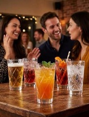– MACON- Plastic Drinking Glasses, Shatter-proof 16 & 21 oz, Set of 8 Clear
