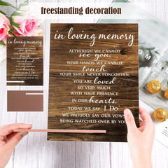 in Loving Memory Wedding Sign Acrylic Memorial Table Sign for Wedding Wooden Dec