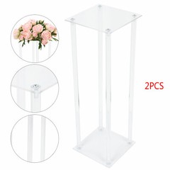 2x Acrylic Tabletop Vases Flowers Vase Column Stand Wedding Centerpieces Decor