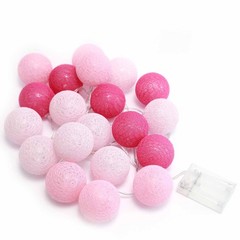 20 LED Blush Cotton Lights Globe Battery Wedding Centerpieces Decoration Party