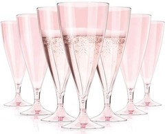 Plastic Champagne Flutes 16 Pack Stemless Pink Champagne Flutes Reusable