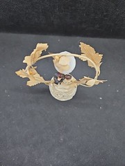 Vintage 40s 50s Coast Novelty Wedding Cake Topper Chalk Couple Bride Groom