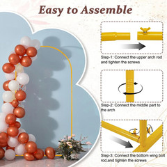 6.6ft wedding arch backdrop stand gold metal balloon arch frame party decor set