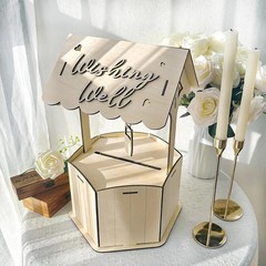 OurWarm Wishing Well Wedding Card Box for Reception, Wood Gift wood