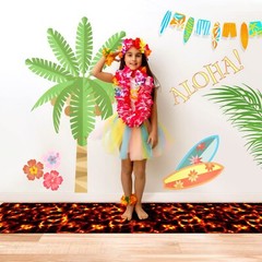 2 Pack Lava Themed Aisle Runners Halloween Lava Party Decorations Fire Volcano T