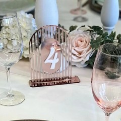 Wedding Arch Table Numbers Acrylic 3D Gold Mirror Table Signs Party Event Decor