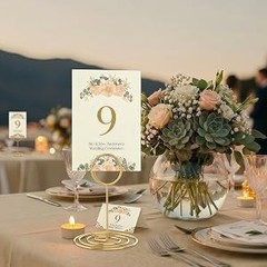 20 Pcs Gold Table Number Holders, 2.5-Inch Place Card Holders With Widened Base,