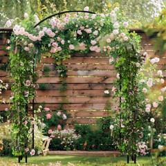 Heavy Wedding Arch Metal Outdoor Garden Arbor Trellis Lattice Climbing Plants US
