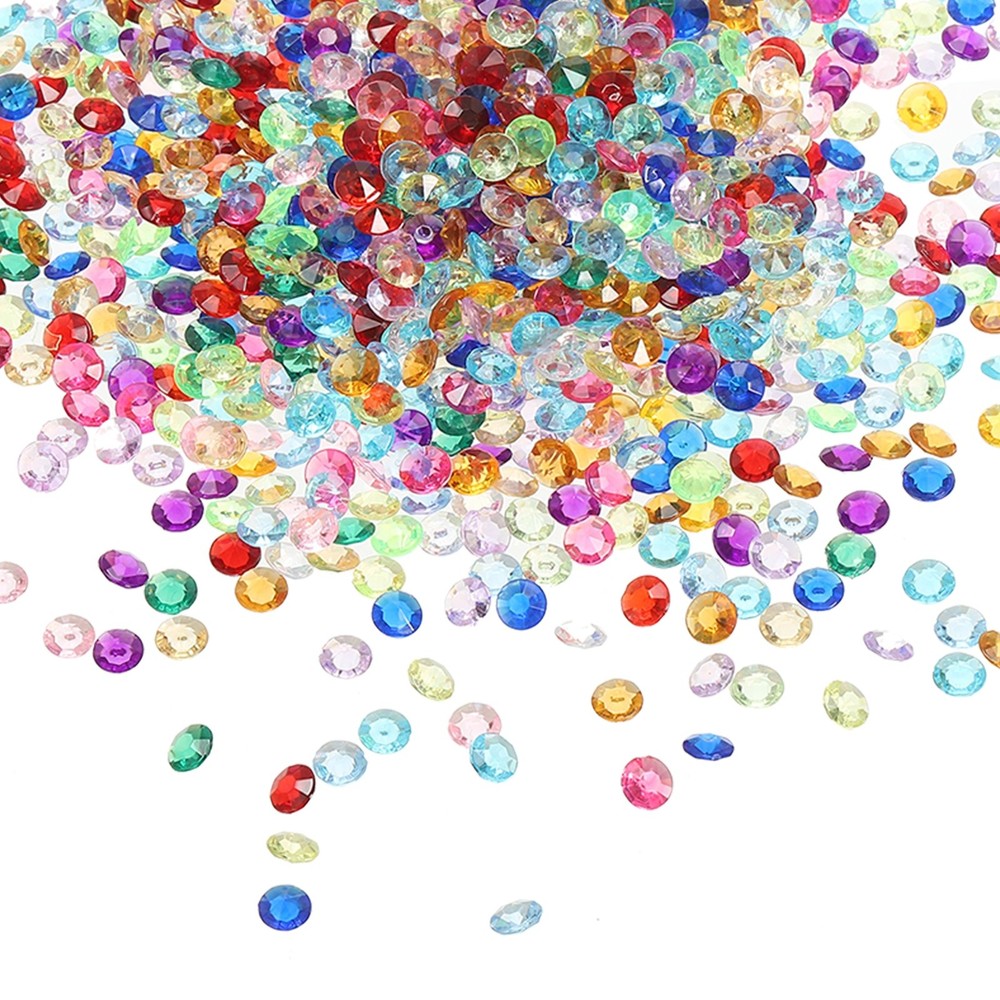 4000 Pcs Acrylic Wedding Table Diamonds 6mm Crystals Gems Mixed Colors