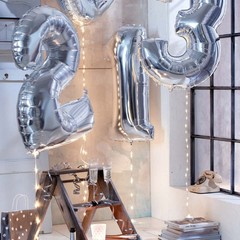 16″ 40″ Silver Gold Mylar Foil SELF SEALING BALLOON Number Party Birthday Decor