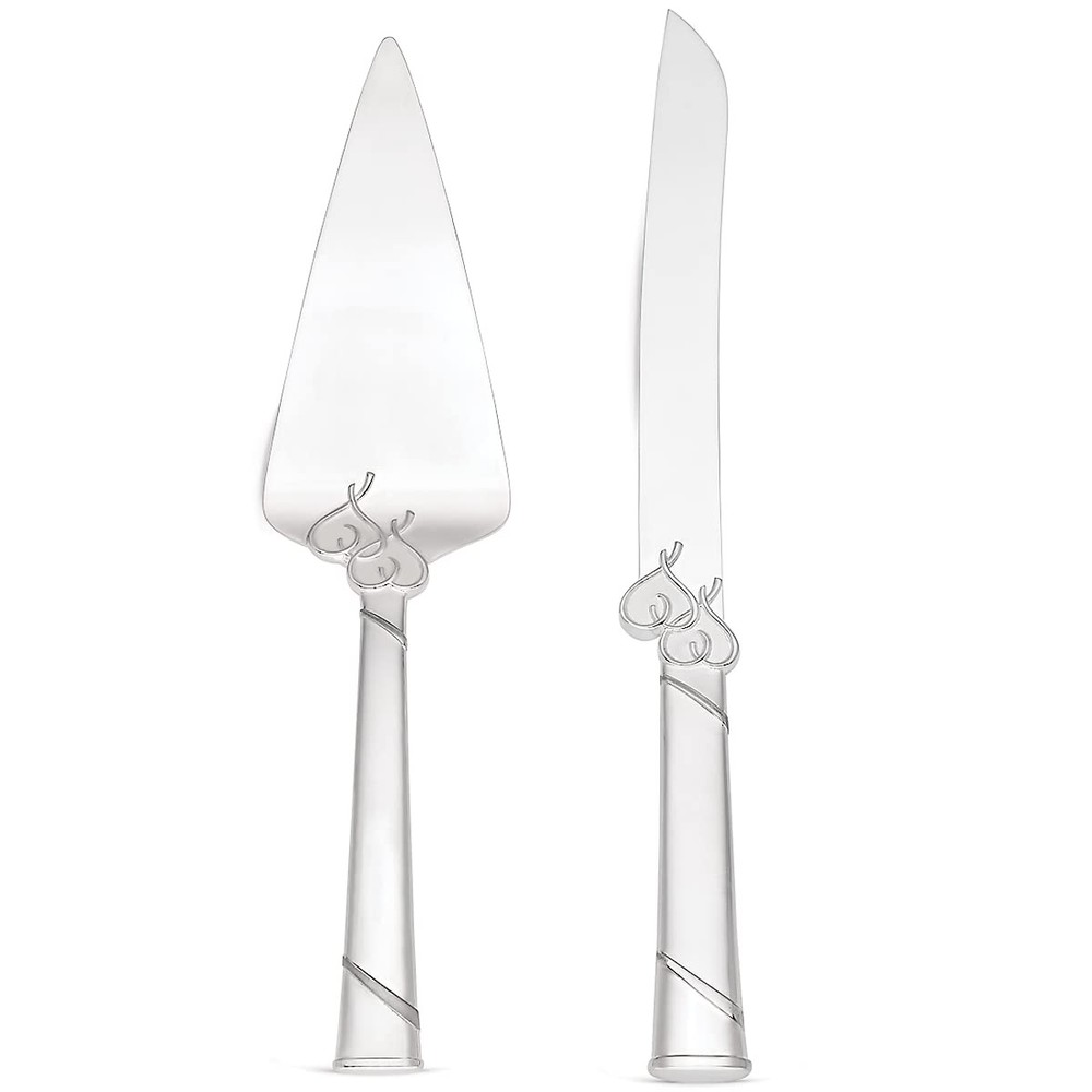 Lenox True Love 2 Piece Dessert Set Silverplate Cake Knife and Server Gift
