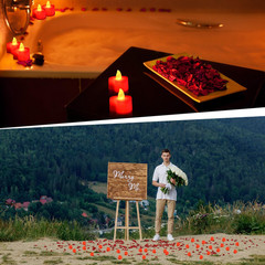 KOABY 2000Pcs Red Artificial Rose Petals with 24Pcs Red LED Tea Lights Kit