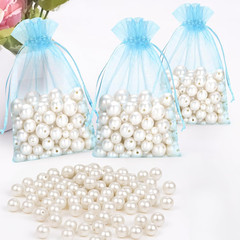 25PCS Blue Organza Bags 5×7 inches – Sheer Mesh Jewelry Pouches, Baby Blue Organ