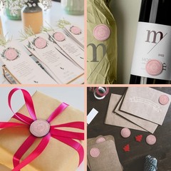 25Pcs Pink Letter W Adhesive Wax Seal Stickers, Hand-Made, No Need Seal Stamp…