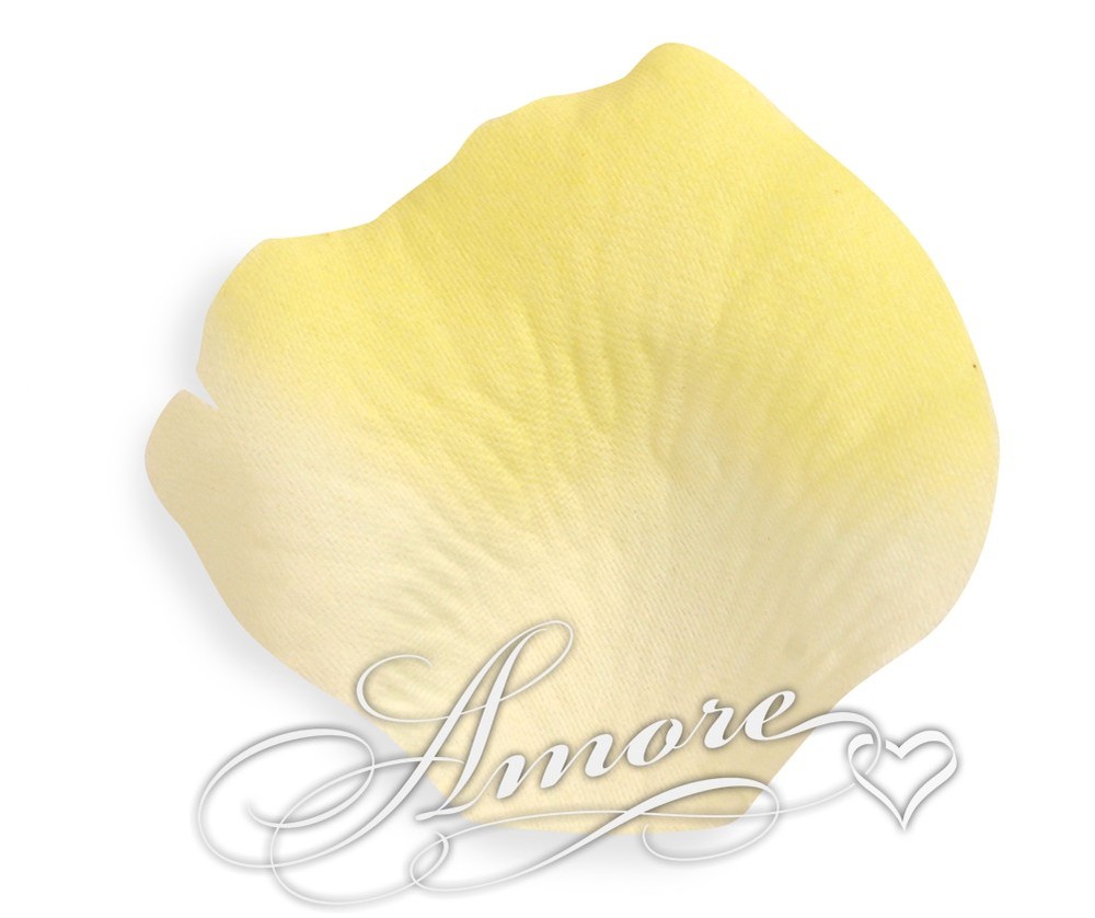 1000 Wedding Silk Rose Petals Moonlight (Light Ivory and Yellow), Petals & Garla