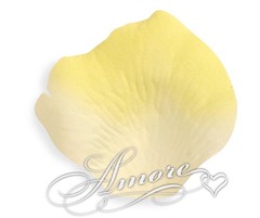 1000 Wedding Silk Rose Petals Moonlight (Light Ivory and Yellow), Petals & Garla