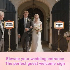 2pcs Wedding Bottle Service Signboard, (22 x 19.68) inch, multicolor