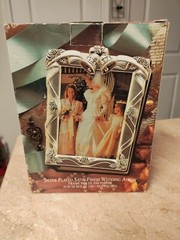 SILVER PLATED SATIN FINISH WEDDING ALBUM FRAME HOLD 4X6 PHOTO ALBUM HOLDS 100