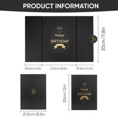 50th Birthday Guest Book and Party Decorations Set, 12×18 inch Sign-in Signat…