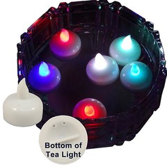 SAFE FLOATING CHRISTMAS MULTICOLOR LED TEA LIGHTS LIGHTING DECORATIONS 6 PIECES