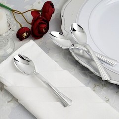 Plastic SILVER Light Gray COFFEE SPOONS Disposable Home Party Wedding Catering