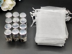 US 12 Lady Guadalupe Rosary Silver Cap Glass Jar Baby Shower Baptism Party Favor