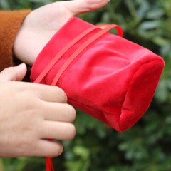 5pcs Velvet Bag Wedding Bunch Mouth Flannel Wedding Candy Bag Red Gift Gift Bag