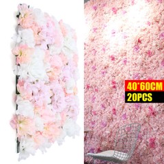 20* Artificial Banquet Flower Wall Panel Floral Decor for Wedding Party Layout