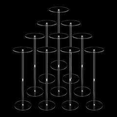 10pcs Acrylic Flower Vase Balloons Rack Stand Weddings Backdrop Decoration 80cm