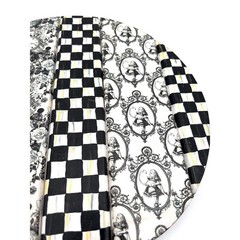 Handpainted Black and White Alice in Wonderland Table Centerpiece Riser