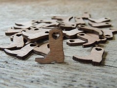 100 Wood Cowboy Boots 3/4 inch tall, Little Wooden Confetti Engraved Boots